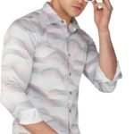 Purple Wavy Print Shirt