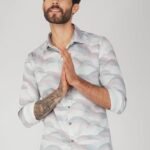 Greenish Purple Wavy Shirt