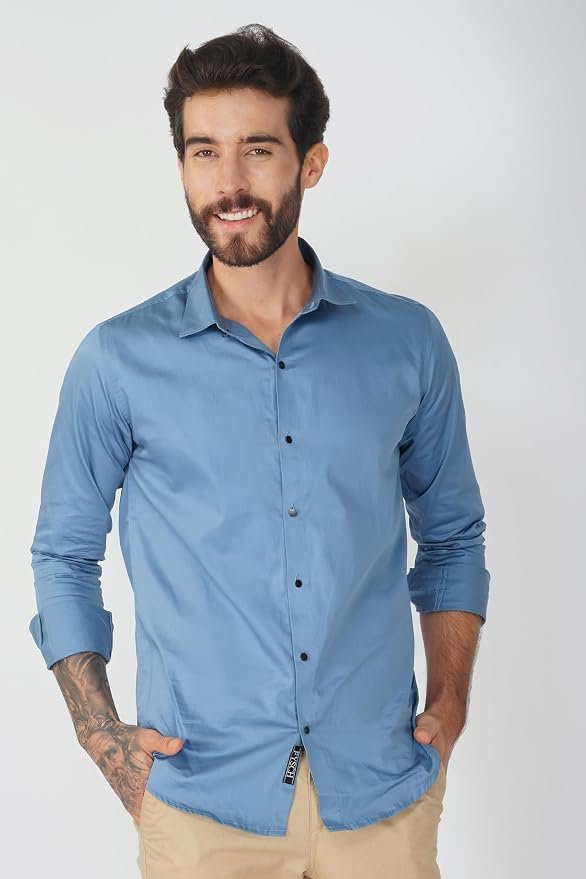 Blue 100% Cotton Shirt. - Image 3