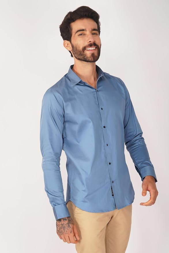 Blue 100% Cotton Shirt. - Image 2