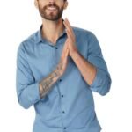 Blue 100% Cotton Shirt.