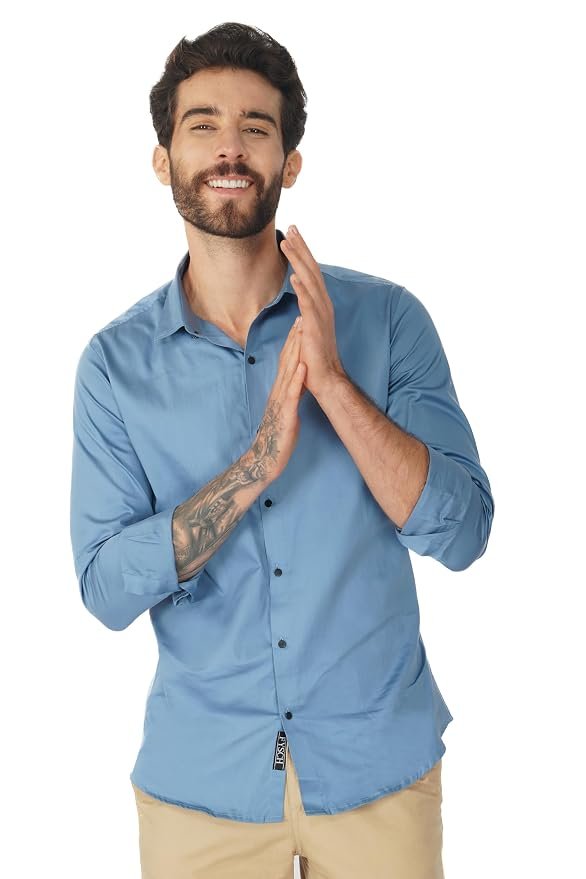 Blue 100% Cotton Shirt.