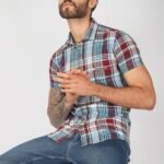 Checkered Reddish Half Sleeves Shirt