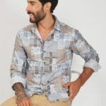Premium Geometrical Print Cotton Shirt.