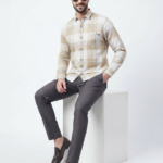 Soft Beige & Warm Yellow Checked Shirt