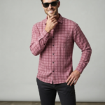 Rose Pink Checked Cotton Shirt