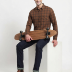 Men's Chestnut & Brown Plaid Shirt