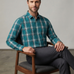 Rich Emerald Teal & Slate Checked Shirt