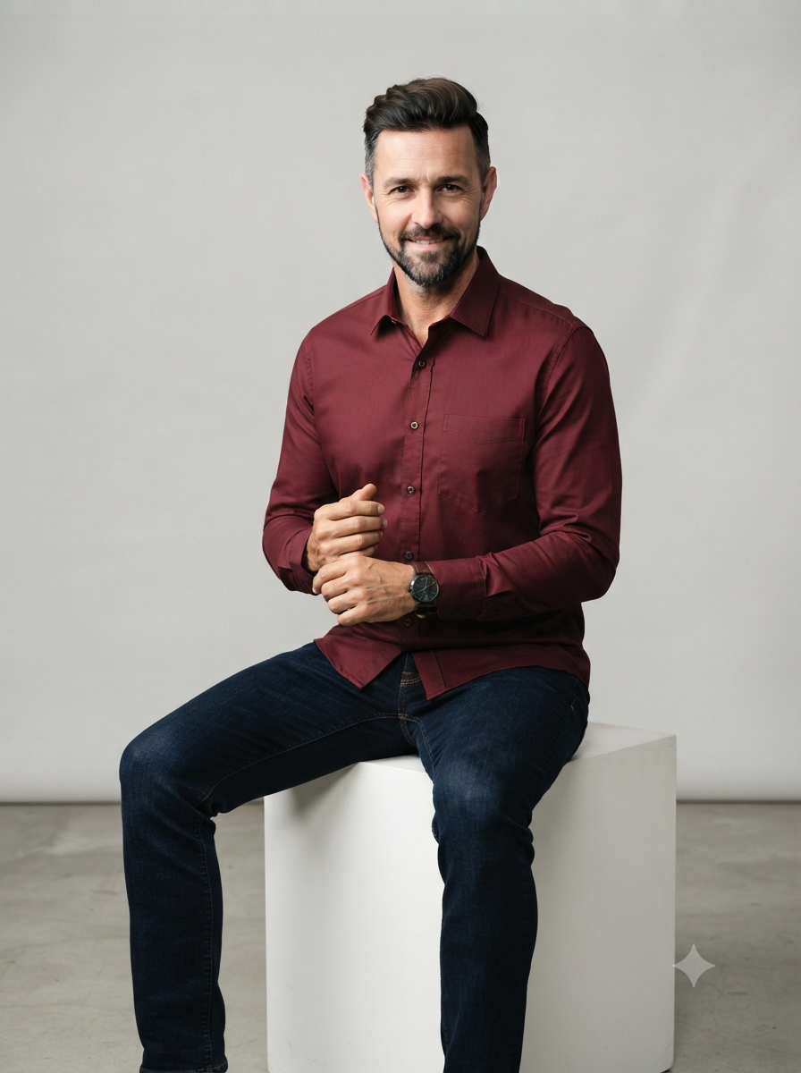Rich Maroon Solid Casual Shirt