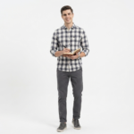 Blue & Off-White Block Plaid Shirt
