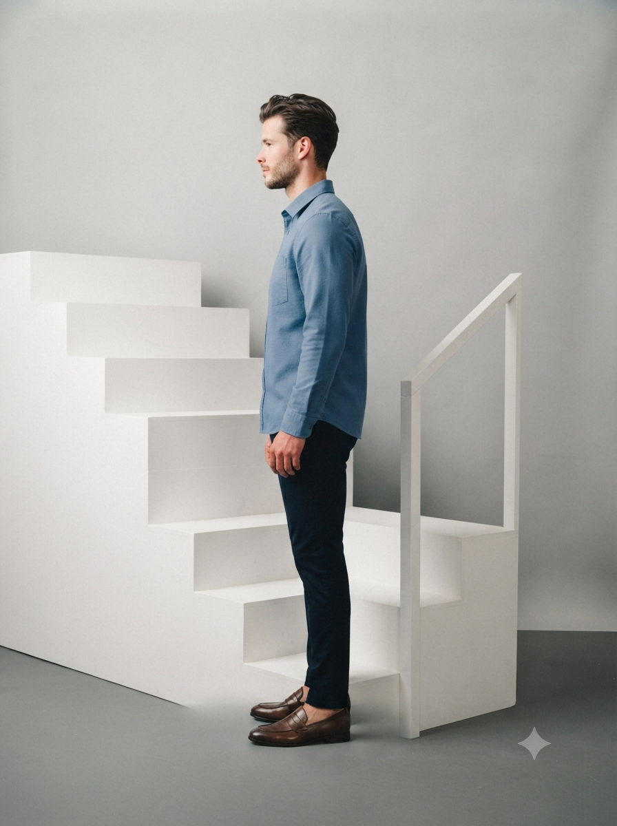 Slate Blue Solid Casual Shirt - Image 4