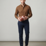 Men's Chestnut Brown Solid Cotton Oxford Shirt