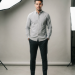 Men's Light Grey Solid Cotton Shirt